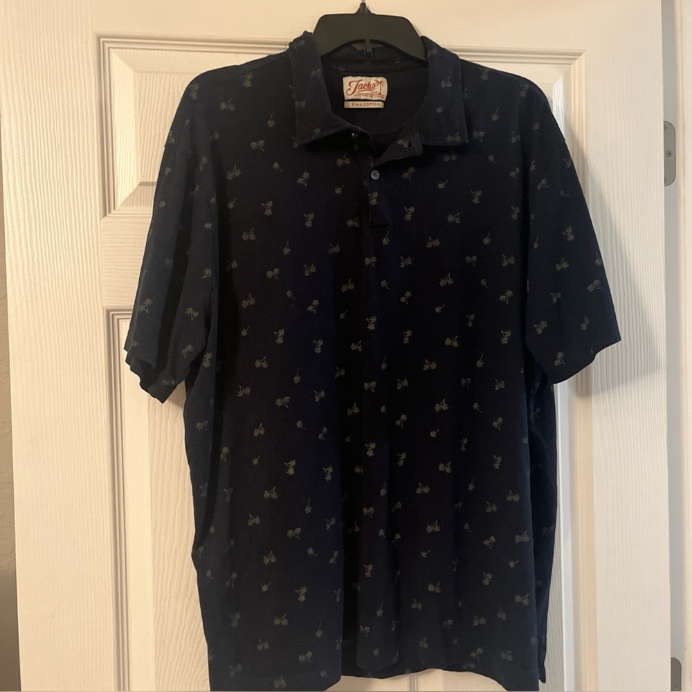 Jachs NY Men's Polo Shirt Short Sleeve Pima Cotton 2XL palm tree print
